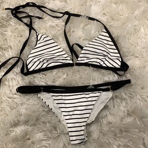 Top AND Bottom Black and white bikini